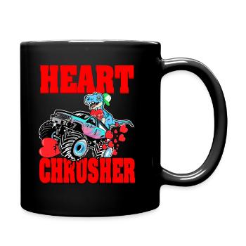 Heart Crusher T-rex Auf Monstertruck Boys - Tasse einfarbig - Schwarz - Rechts