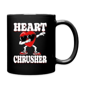 Dabbing Heart Crusher Funny Gentlemen Children Boys - Full Colour Mug - black - Right