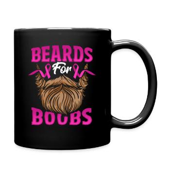 Beards For Boobs Breast Cancer Awareness Pink - Tasse einfarbig - Schwarz - Rechts
