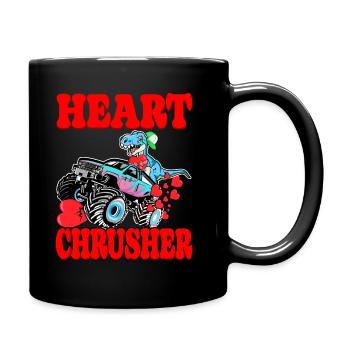 Heart Crusher T-rex Auf Monstertruck Boys - Tasse einfarbig - Schwarz - Rechts