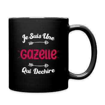 Je suis une Gazelle qui déchire HUmour Cadeau - Mug uni - noir - Droite