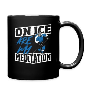 Sur la glace sont mon joueur de hockey sur glace de méditation - Mug uni - noir - Droite