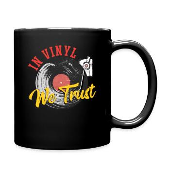 In Vinyl We Trust Vinyl Record Collecting - Full Colour Mug - black - Right