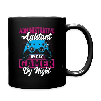 Administrative Assistant By Day Gamer By Night - Full Colour Mug - black - Right
