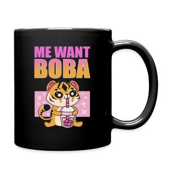 Me Want Boba Matcha Iced Tea Bubble Tea - Full Colour Mug - black - Right