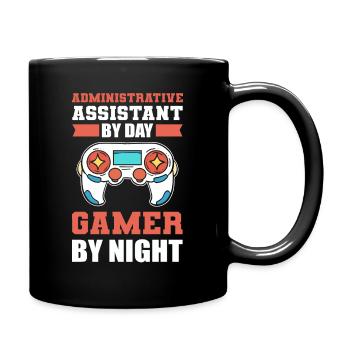 Administrative Assistant By Day Gamer By Night - Full Colour Mug - black - Right
