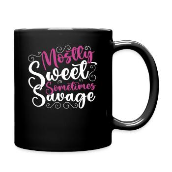 Surtout douce parfois sauvage Autonomisation des femmes - Mug uni - noir - Droite