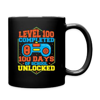 Level 100 Completed 100 Days Of School Unlocked - Tasse einfarbig - Schwarz - Rechts