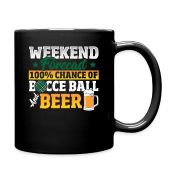 Prévisions du week-end 100% de chances de pétanque et de bière - Mug uni - noir - Droite