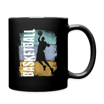 Basketball Vintage Retro Basketball Player - Full Colour Mug - black - Right