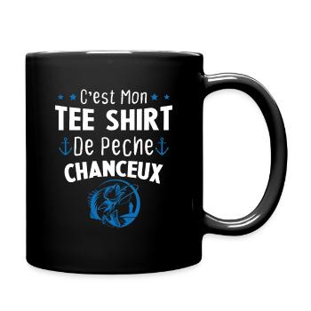 tee shirt pêcheur homme cadeau drole pêche - Mug uni - noir - Droite