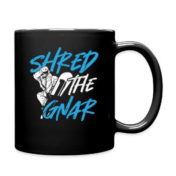 Shred The Gnar Snowboarding Snowboarder - Mug uni - noir - Droite