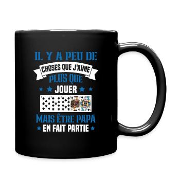J'aime plus que jouer mais être papa idée cadeau - Mug uni - noir - Droite