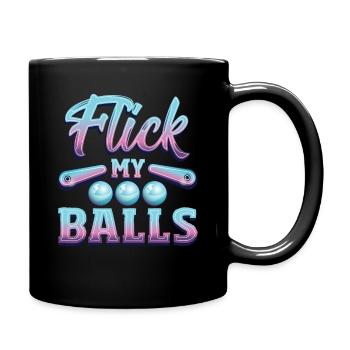 Flick My Balls Pinball Arcade Machine - Full Colour Mug - black - Right