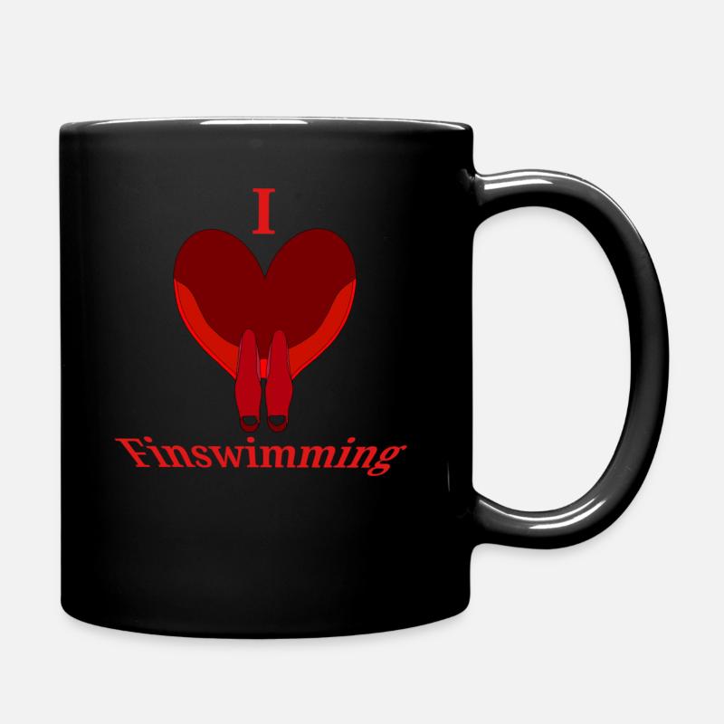 I love Finswimming - Tasse einfarbig - Schwarz