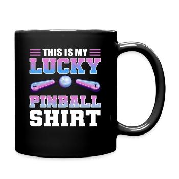 This Is My Lucky Pinball Shirt Flipper Arcade - Full Colour Mug - black - Right