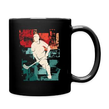 Floorball Player Vintage Floorballer Floorball - Full Colour Mug - black - Right