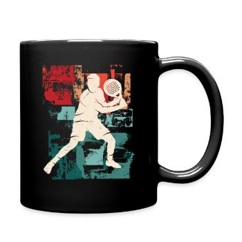 Padel Spieler Vintage Paddleball Padel Tennis - Tasse einfarbig - Schwarz - Rechts