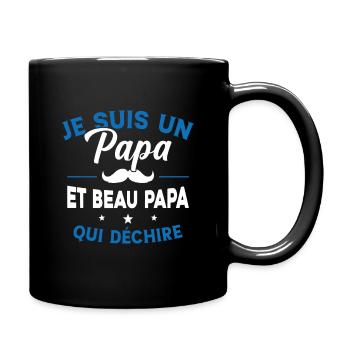 Je suis un Papa et Beau Papa qui déchire Cadeau - Mug uni - noir - Droite