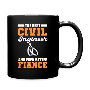 Le meilleur ingénieur civil et encore mieux fiancé - Mug uni - noir - Droite