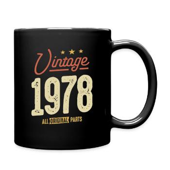 Vintage 1978 - 45th Birthday Classic Born 1978 - Full Colour Mug - black - Right