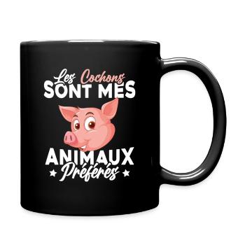 Les cochons sont mes animaux préféré Humour Cadeau - Mug uni - noir - Droite