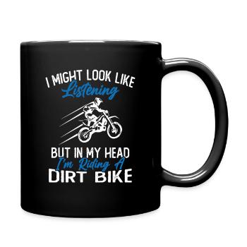 In my head I ride a motorcycle / Humor Motorcycle - Full Colour Mug - black - Right