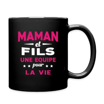 Maman et Fils une equipe Cadeau Fête Des Mères - Mug uni - noir - Droite