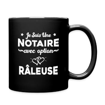 Femme je suis une notaire avec option râleuse - Mug uni - noir - Droite
