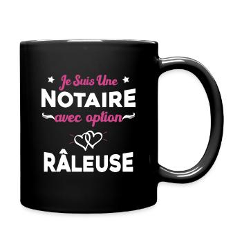Femme je suis une notaire avec option râleuse - Mug uni - noir - Droite