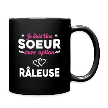 Je suis une soeur avec option Râleuse - Mug uni - noir - Droite