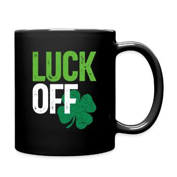 Luck Off Clover St Patricks Day - Full Colour Mug - black - Right