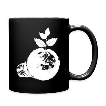 Blüh auf mit Grün - Tasse einfarbig - Schwarz - Rechts