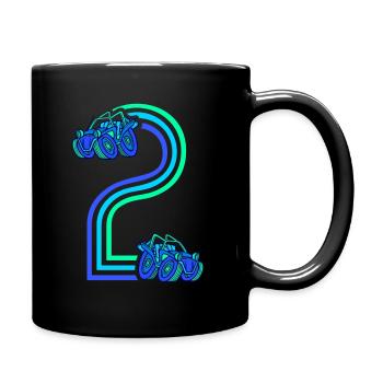 2. Geburtstag Rennauto 2 Jahre alt Rennwagen - Tasse einfarbig - Schwarz - Rechts