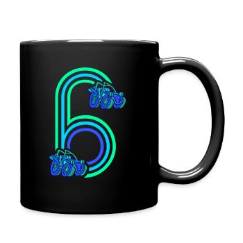 6. Geburtstag Rennauto 6 Jahre alt Rennwagen - Tasse einfarbig - Schwarz - Rechts