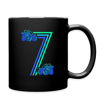 7. Geburtstag Rennauto 7 Jahre alt Rennwagen - Tasse einfarbig - Schwarz - Rechts