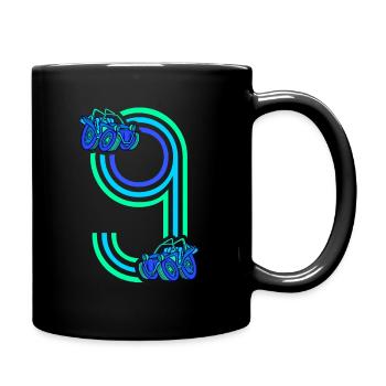 9. Geburtstag Rennauto 9 Jahre alt Rennwagen - Tasse einfarbig - Schwarz - Rechts