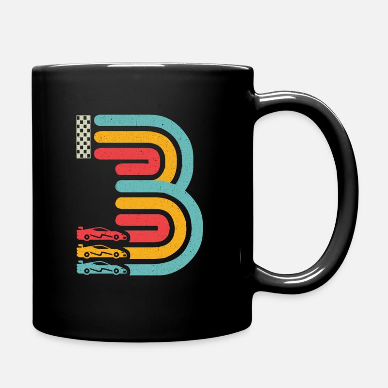 3ème anniversaire voiture de course 3 ans voiture de course - Mug uni - noir