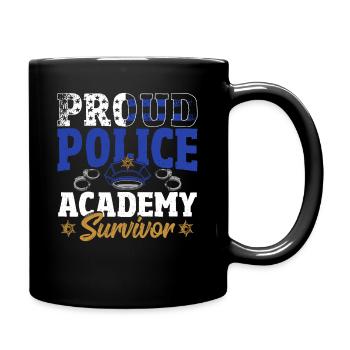 Proud Police Academy Survivor Police Officer Cop - Full Colour Mug - black - Right