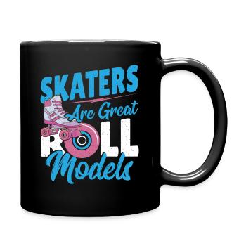 Skaters Are Great Roll Models Roller Skating - Full Colour Mug - black - Right