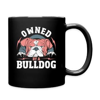 Owned By A Bulldog English Bulldogs - Full Colour Mug - black - Right