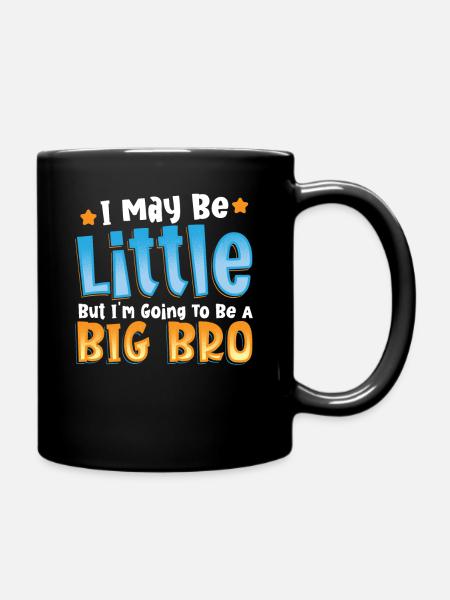 Je suis peut-être petit, mais je vais être un grand frère - Mug uni - noir