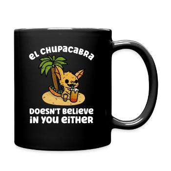 El Chupacabra Doesn't Believe Either Cryptids - Full Colour Mug - black - Right
