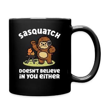 Sasquatch Bigfoot Doesn't Believe Either Summer - Full Colour Mug - black - Right