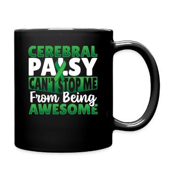 Zerebrale Lähmung Palsy Warrior CP - Tasse einfarbig - Schwarz - Rechts