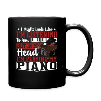 In My Head I’m Playing My Piano Piano Player - Full Colour Mug - black - Right