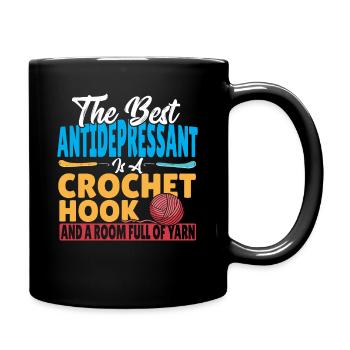 Best AntiDepressant Is A Crochet Hook And Yarn - Tasse einfarbig - Schwarz - Rechts