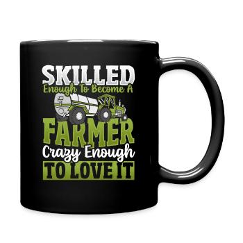 Landwirt Bauer Kuh Vieh Stier Hochlandrind Rinder - Tasse einfarbig - Schwarz - Rechts