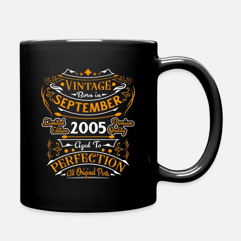 Vintage Nées En Septembre 2005 Cadeau - Mug uni - noir