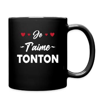 Je T'aime Tonton Cadeau D'anniversaire - Mug uni - noir - Droite